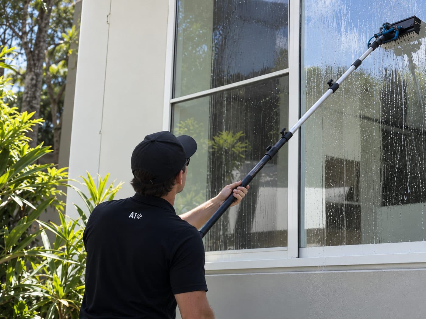 Window cleaning by A1 Pressure Washing on the Sunshine Coast